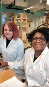 Two woman researchers  in a laboratory