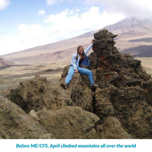 Before MECFS, April climbed mountains all over the world