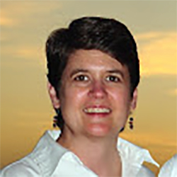 Woman with sunset in the background