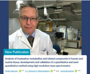 Dr. Jonas Bergquist is pictured in his laboratory, wearing a lab coat. Below the image, the title of the publication is displayed.
